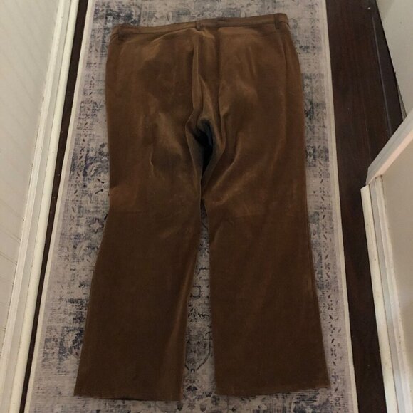 Women's Venezia Plus Size Suede Feeling Brown Distressed Size 26 Pant - Picture 6 of 8